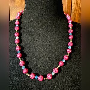 Elegant Vintage Necklace. Handcrafted, Artisan Piece, Mid-20th Century.